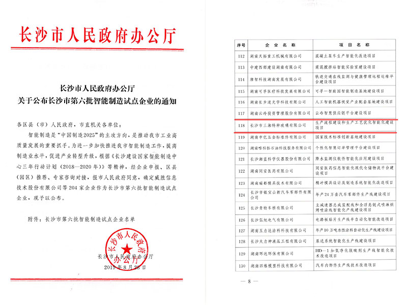 第六批智能制造試點企業(yè)公示